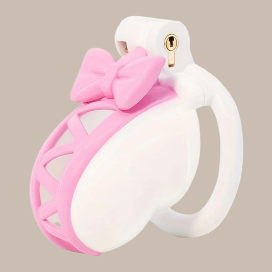 Pink Bow Chastity Cage